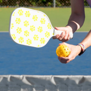 Doodle Paws, Dog Paws, Yellow Paws Pickleball Paddle