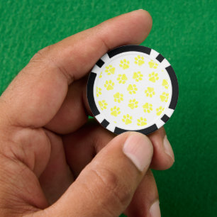 Doodle Paws, Dog Paws, Yellow Paws Poker Chips