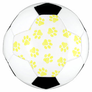 Doodle Paws, Dog Paws, Yellow Paws Soccer Ball