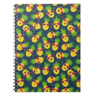 Doodle pineapples, hand drawn, summer pattern. notebook