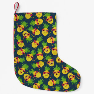 Doodle pineapples, hand drawn, summer pattern. small christmas stocking