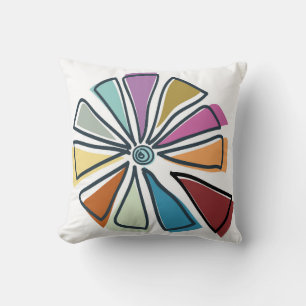 doodle pizza slices throw pillow
