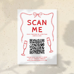 Doodle QR Code Wedding Enclosure Card