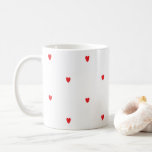 Doodle Red Hearts White Cute Classy Elegant Pretty Coffee Mug<br><div class="desc">Designed with cute red doodle heart patterns in solid white background. You may change to any background colour as you wish.</div>