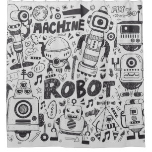 Doodle Robot Illustrator Drawing