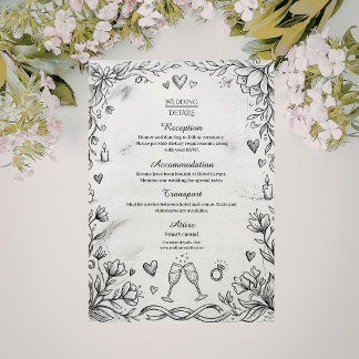Doodle Romantic Rustic Hand Drawn Wedding  Enclosure Card