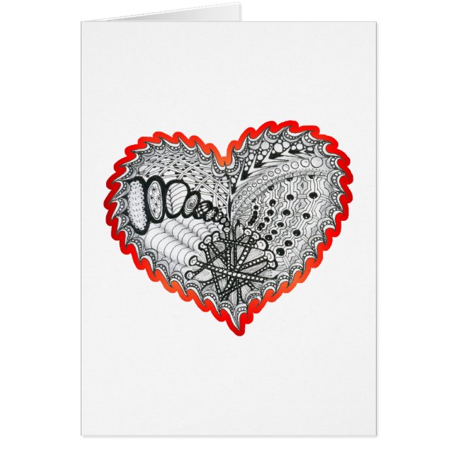 Doodle rouge du feu de coeur (Devant)