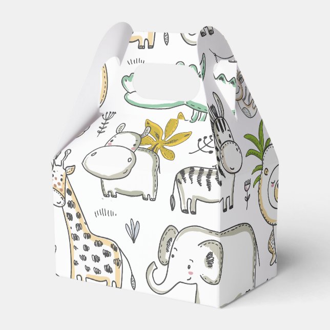 Doodle Safari Favor Box (Front Side)