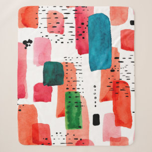 Doodle seamless pattern of watercolor orange and b sherpa blanket