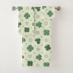 Doodle Shamrock Bath Towel Set