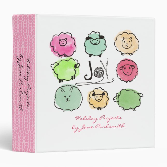 Doodle sheep angora knitting crochet  Christmas Binder (Front/Spine)