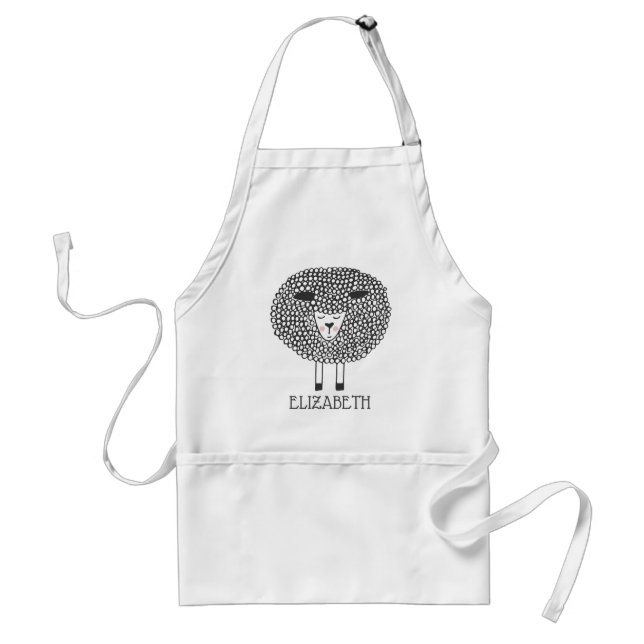 Doodle Sheep Personalized Standard Apron (Front)