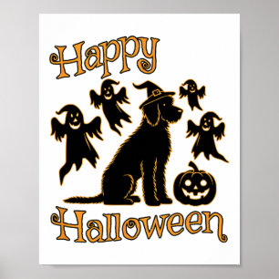 Doodle Silhouette Happy Halloween  Poster