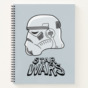Doodle Sketch Stormtrooper Helmet Notebook