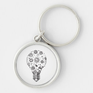 Doodle Solar System in Bulb Keychain