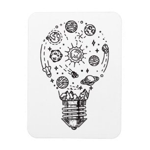Doodle Solar System in Bulb Magnet