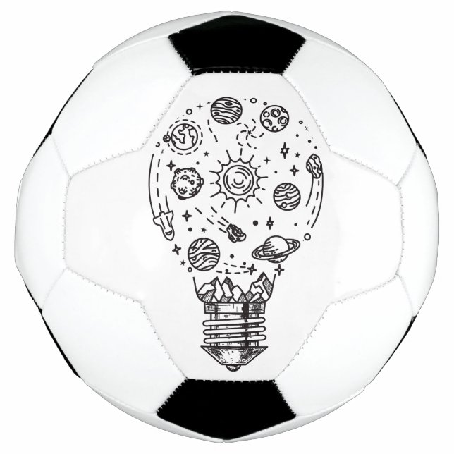 Doodle Solar System in Bulb Soccer Ball (Front)