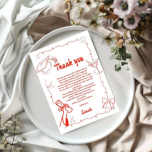 Doodle Style Hand drawn Graduation Thank You Card