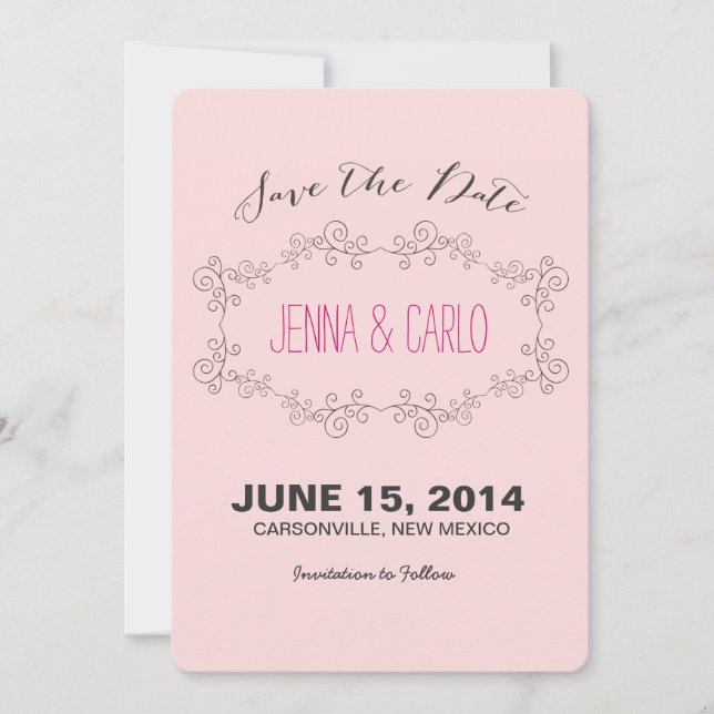 doodle swirl save the date (Front)