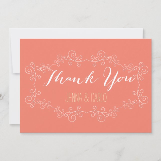 doodle swirl thank you card (Front)