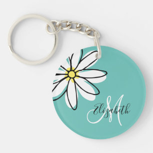 Doodle tiré marguerite rose blanche Monogramme mig