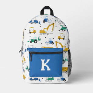 Doodle Transporation Trucks Printed Backpack