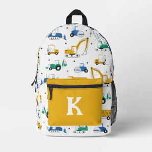 Doodle Transporation Trucks Printed Backpack