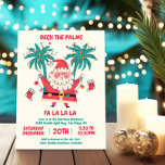 Doodle Tropical Santa Deck the Palms Christmas Invitation<br><div class="desc">Deck the palm trees with this super cute doodle Santa Claus with string of christmas lights and island palm trees. Perfect for a tropical Island Hawaiian or Luau themed Christmas party! Great mid-century vibe. To make more changes go to Personalize this template. On the bottom you’ll see “Want to customize...</div>