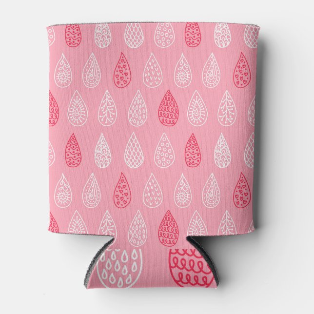Doodle water drops: vintage pattern can cooler (Front)