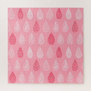 Doodle water drops: vintage pattern jigsaw puzzle