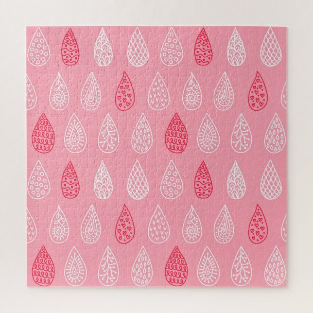Doodle water drops: vintage pattern jigsaw puzzle (Vertical)