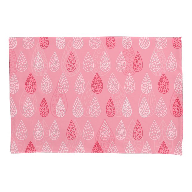 Doodle water drops: vintage pattern pillowcase (Front)