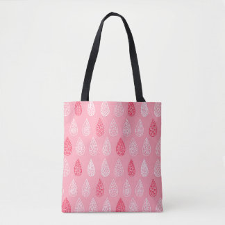 Doodle water drops: vintage pattern tote bag