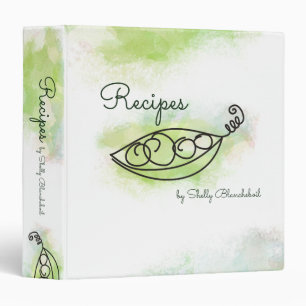 Doodle watercolor peas peapod recipe cookbook binder