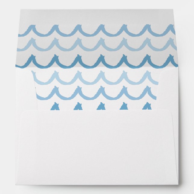 Doodle Waves in Blue Envelope (Back (Bottom))