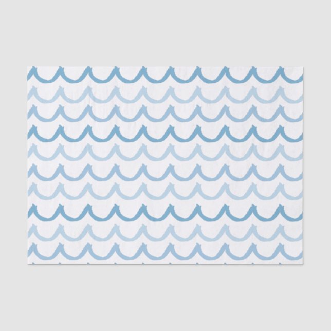 Doodle Waves in Blue Tissue Paper (Front)