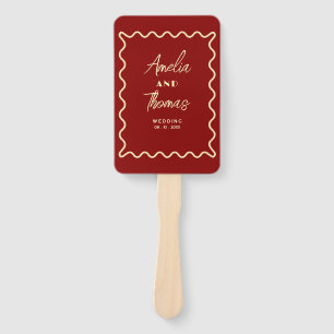 doodle Whimsical Retro Classy wedding  Hand Fan