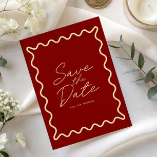 doodle Whimsical Retro Save the date invitation