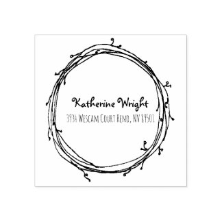Doodle Wreath Rubber Stamp