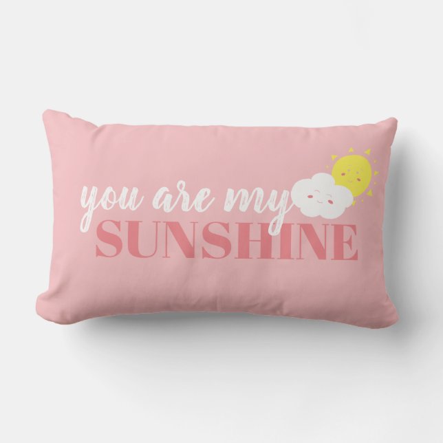 Doodle You Are My Sunshine Pillow Pink (Front)