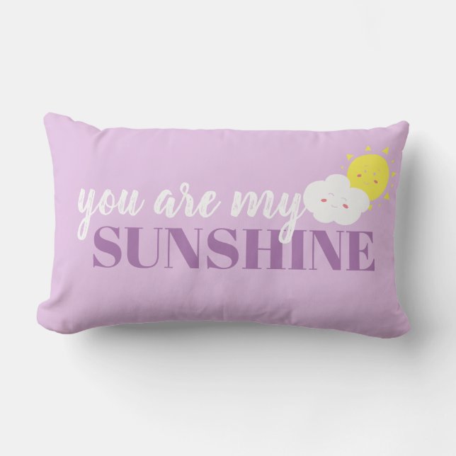 Doodle You Are My Sunshine Pillow Purple (Front)
