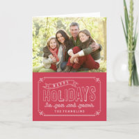 Doodled Banner Holiday Photo Cards