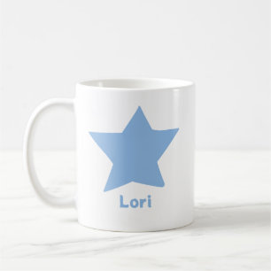 Doodled Five-Pointed Star with Name or Other Text Coffee Mug