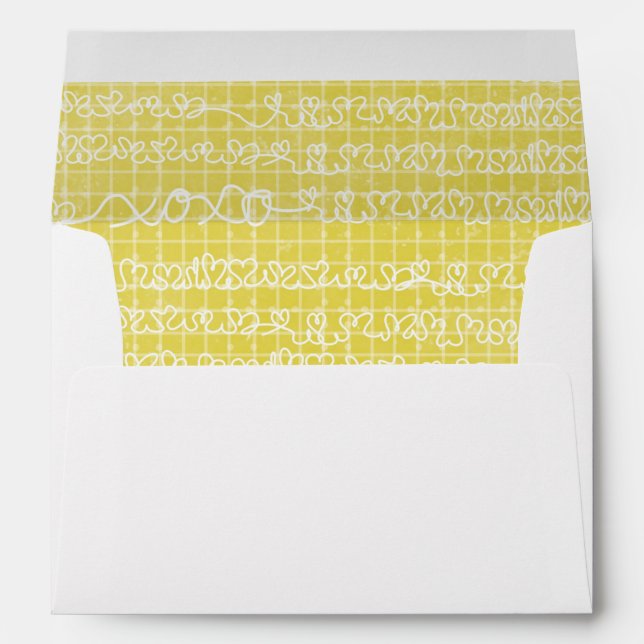 Doodled Hearts Love Words XOXO A7 Envelope (Back (Bottom))