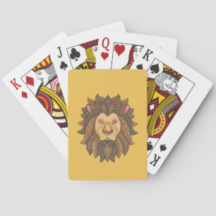 Doodled Lion playing Cards