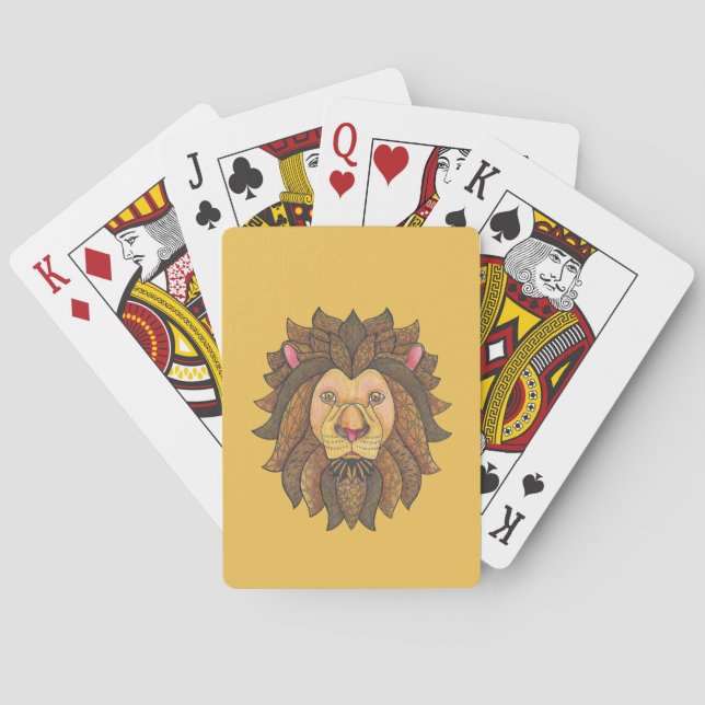 Doodled Lion playing Cards (Back)