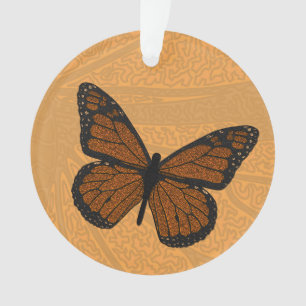 Doodled Monarch Acrylic Ornament