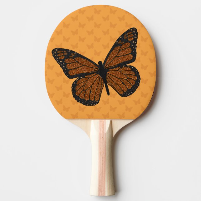 Doodled Monarch Ping Pong Paddle (Front)