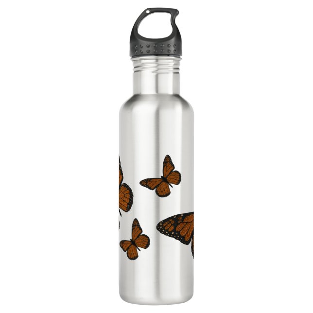 Doodled Monarch Water Bottle (Front)