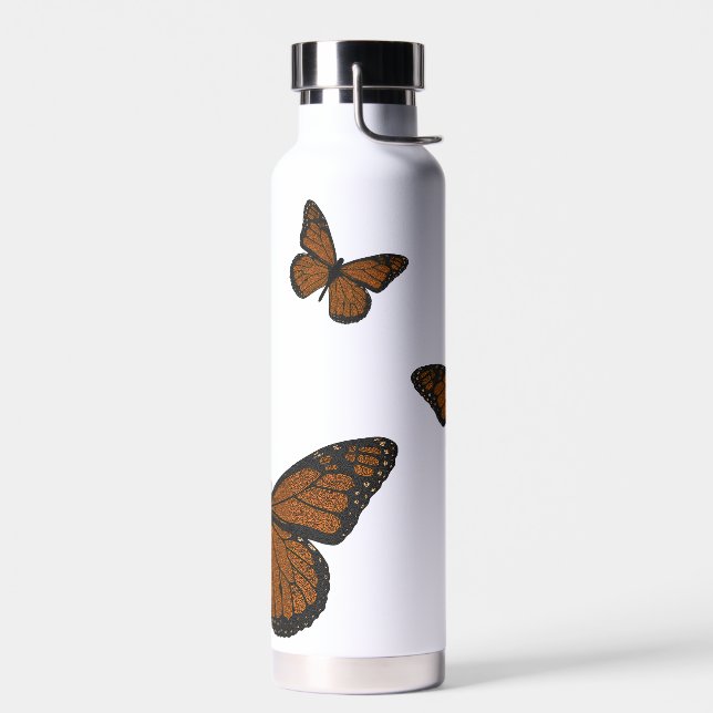 Doodled Monarch Water Bottle (Left)